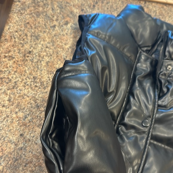 Ci Sono By Cavalini Vegan Leather Crop Vest Black Womens Size XL Pockets - Picture 12 of 15